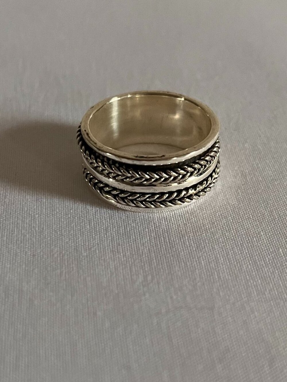 Double Band Double Row Spinner Ring